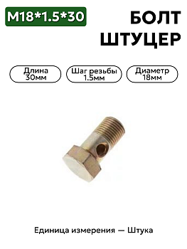болт-штуцер м18 *1,5*30 гура сливной 3110-3408100 в Нижнем Новгороде